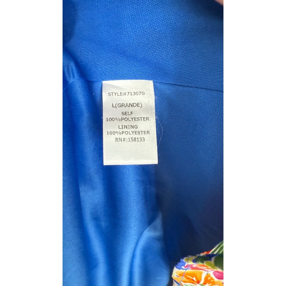 Staccato Blue Floral Mini Dress Sleeveless Elastic Waist 71307G Womens Large - Picture 3 of 5